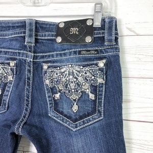 [Miss Me] Embellished Bling Pocket Boot Cut Jeans